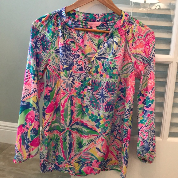 🎉SALE Lilly Pulitzer Elsa Top XS Dancing On Deck